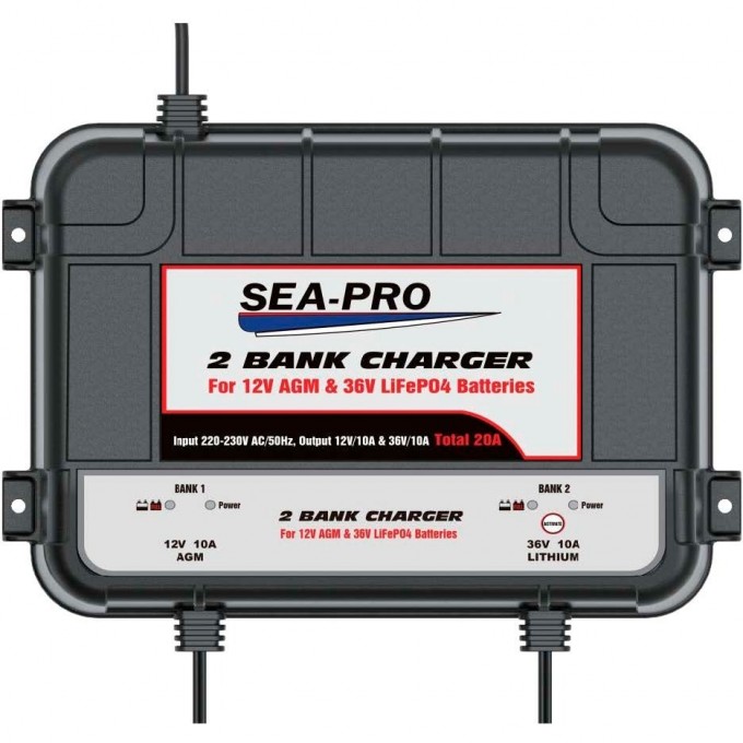 Зарядное устройство SEA-PRO 1х12В AGM, 1х36В LiFePo4 TE4-0289 Зарядное устройство SEA-PRO 1х12В AGM, 1х36В LiFePo4 TE4-0289