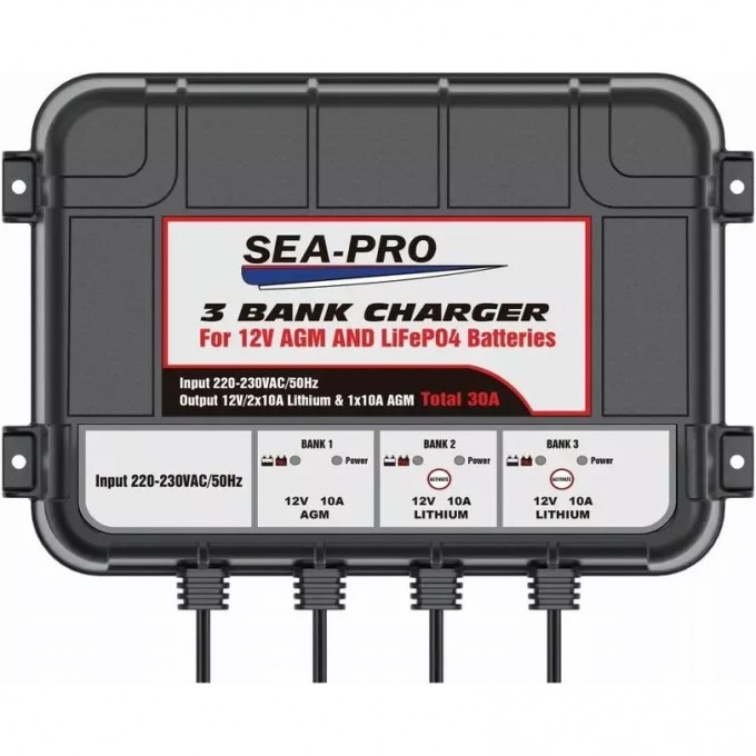 Зарядное устройство SEA-PRO 1х12В AGM, 2х12В LiFePo4 TE4-0286 Зарядное устройство SEA-PRO 1х12В AGM, 2х12В LiFePo4 TE4-0286
