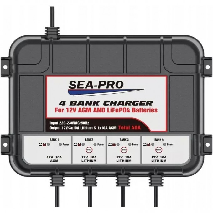 Зарядное устройство SEA-PRO 1х12В AGM, 3х12В LiFePo4 TE4-0273 Зарядное устройство SEA-PRO 1х12В AGM, 3х12В LiFePo4 TE4-0273