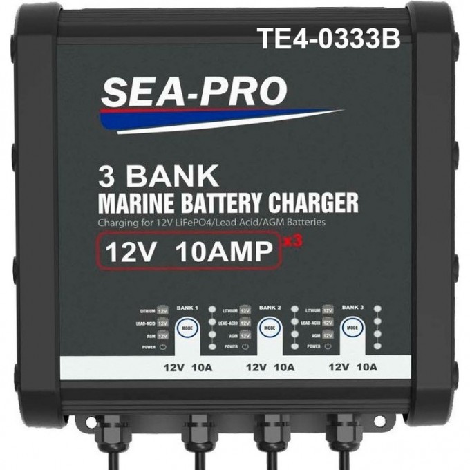 Зарядное устройство SEA-PRO ТЕ4-0333В 3х12В AGM, LEAD-ACID, LiFePo4 TE4-0333B Зарядное устройство SEA-PRO ТЕ4-0333В 3х12В AGM, LEAD-ACID, LiFePo4 TE4-0333B